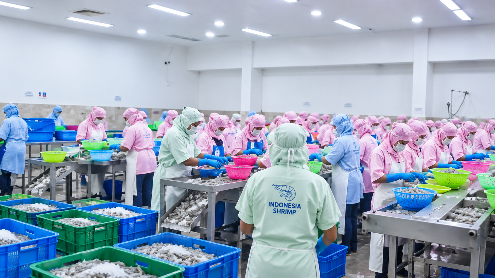 Shrimp processing and hygienic handling